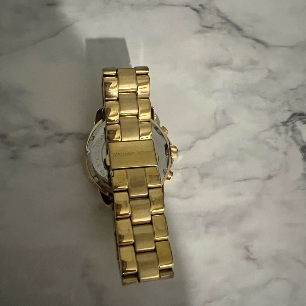 Michael Kors Pink and Gold Chronograph Watch - Picture 2 of 2
